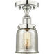 Bell 1 Light 5 inch Polished Nickel Semi-Flush Mount Ceiling Light