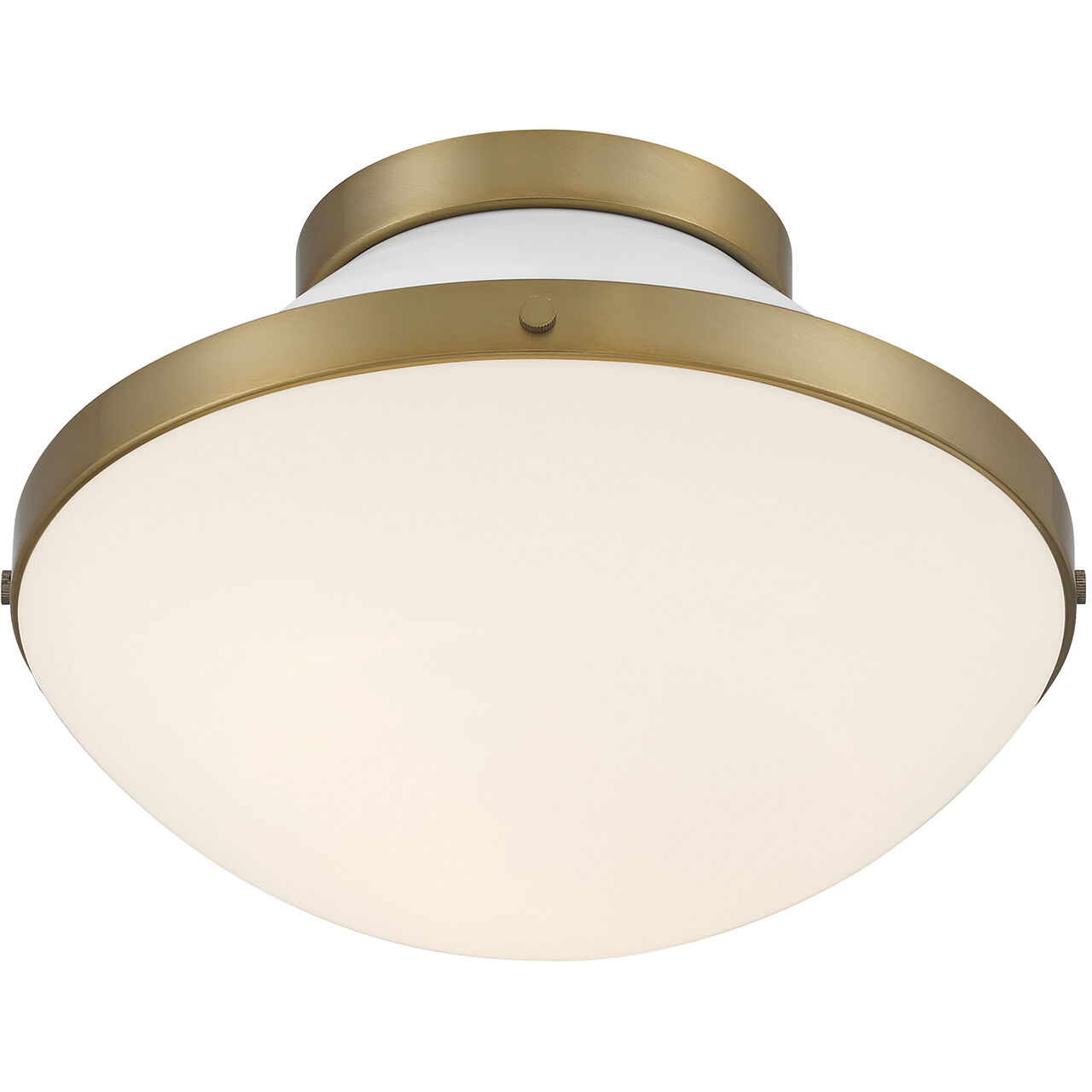 Xander 1 Light 12.25 inch Vibrant Gold Flush Ceiling Light in Vibrant Gold and White
