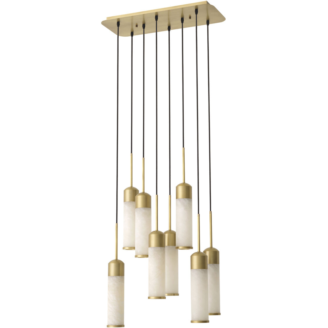 Eos 8 Light 24.41 inch Antique Brass with Alabaster Chandelier Ceiling Light