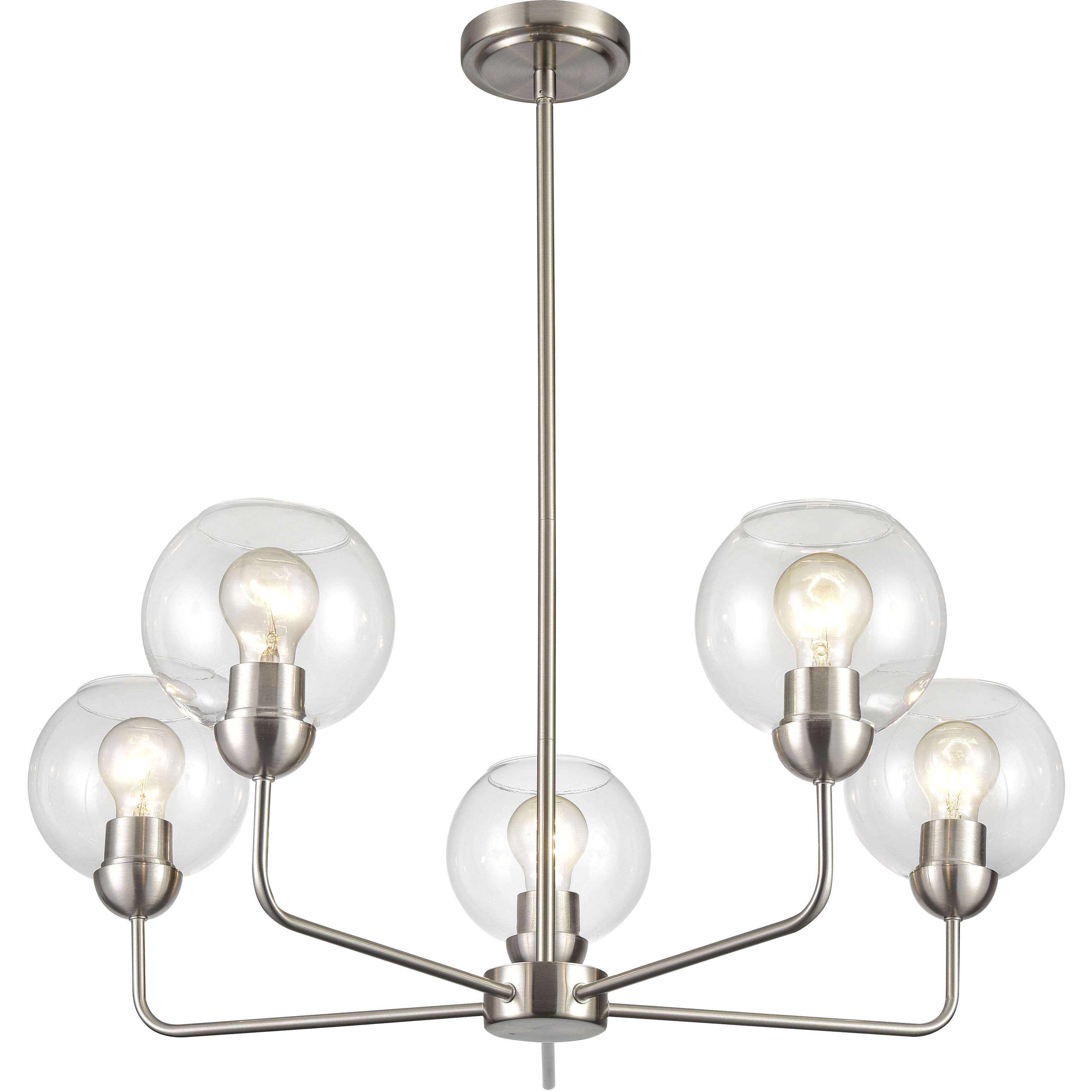 Astoria 5 Light 28 inch Brushed Nickel Chandelier Ceiling Light