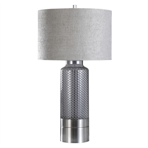 Luna 37 inch 150.00 watt Charcoal/Pewter/Heathered Grey/Silver Sheen Table Lamp Portable Light