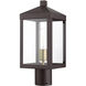 Nyack 1 Light 15 inch Bronze with Antique Brass Cluser Outdoor Post Top Lantern