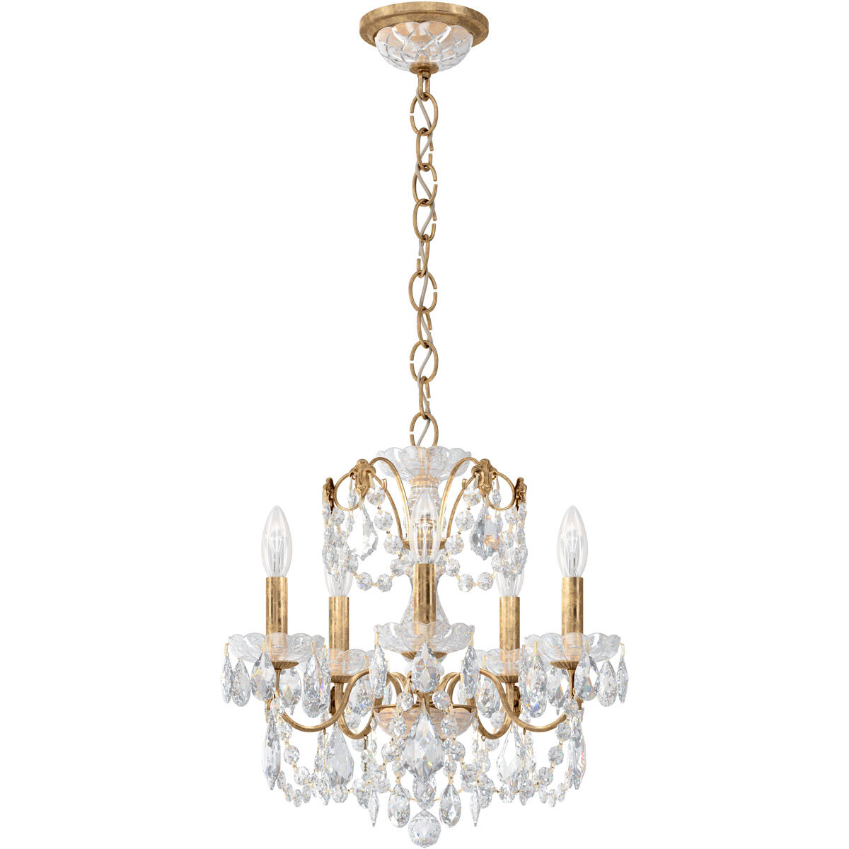 Century 5 Light 17 inch French Gold Chandelier Ceiling Light