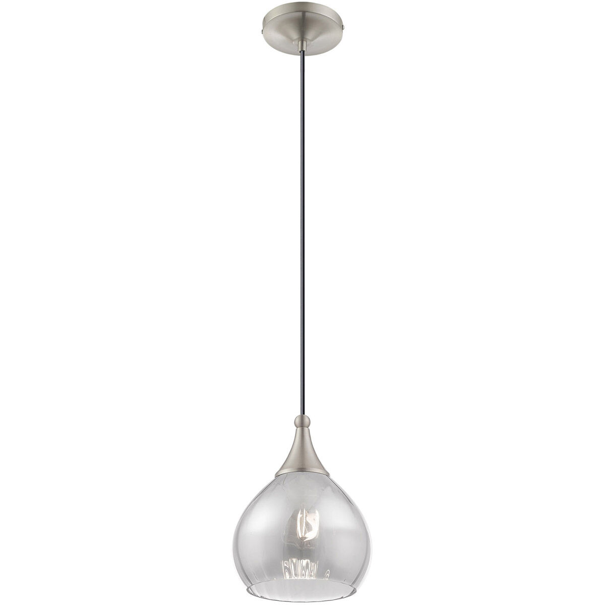 Art Glass 1 Light 7 inch Brushed Nickel Mini Pendant Ceiling Light