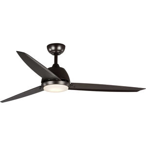 Ripley 60 inch Architectural Bronze with Bronze Blades Ceiling Fan, Progress LED