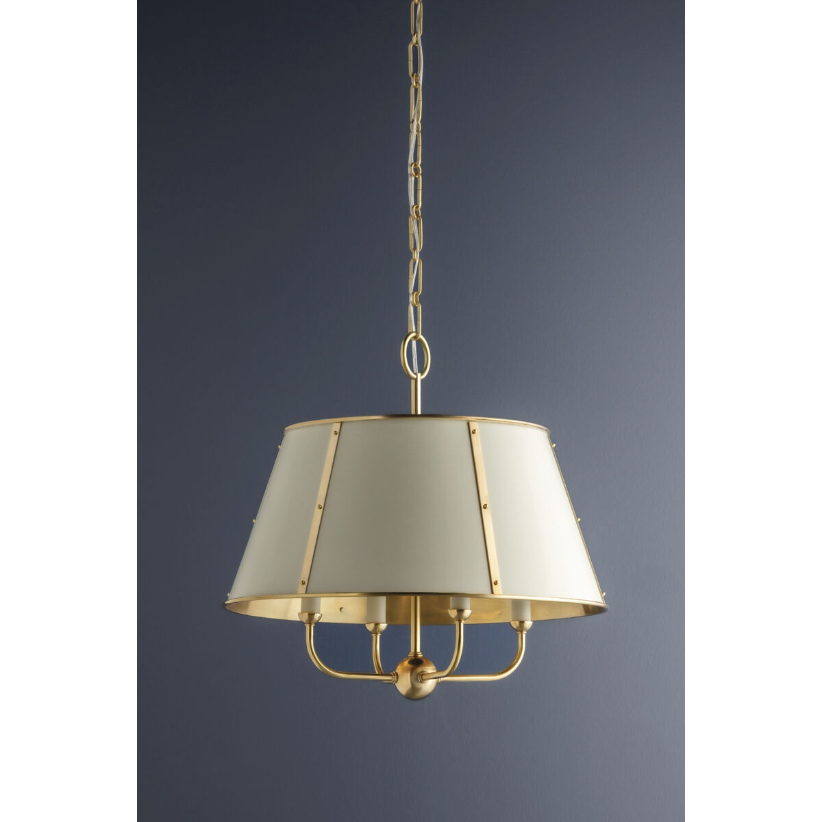 Cambridge 4 Light 20.25 inch Aged Brass/Off White Chandelier Ceiling Light