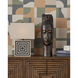 Taurus 21.25 inch 150 watt Black and Natural with Antique Brass Table Lamp Portable Light