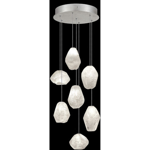 Natural Inspirations 7 Light 14 inch Silver Pendant Ceiling Light in Clear Quartz Studio Glass 3