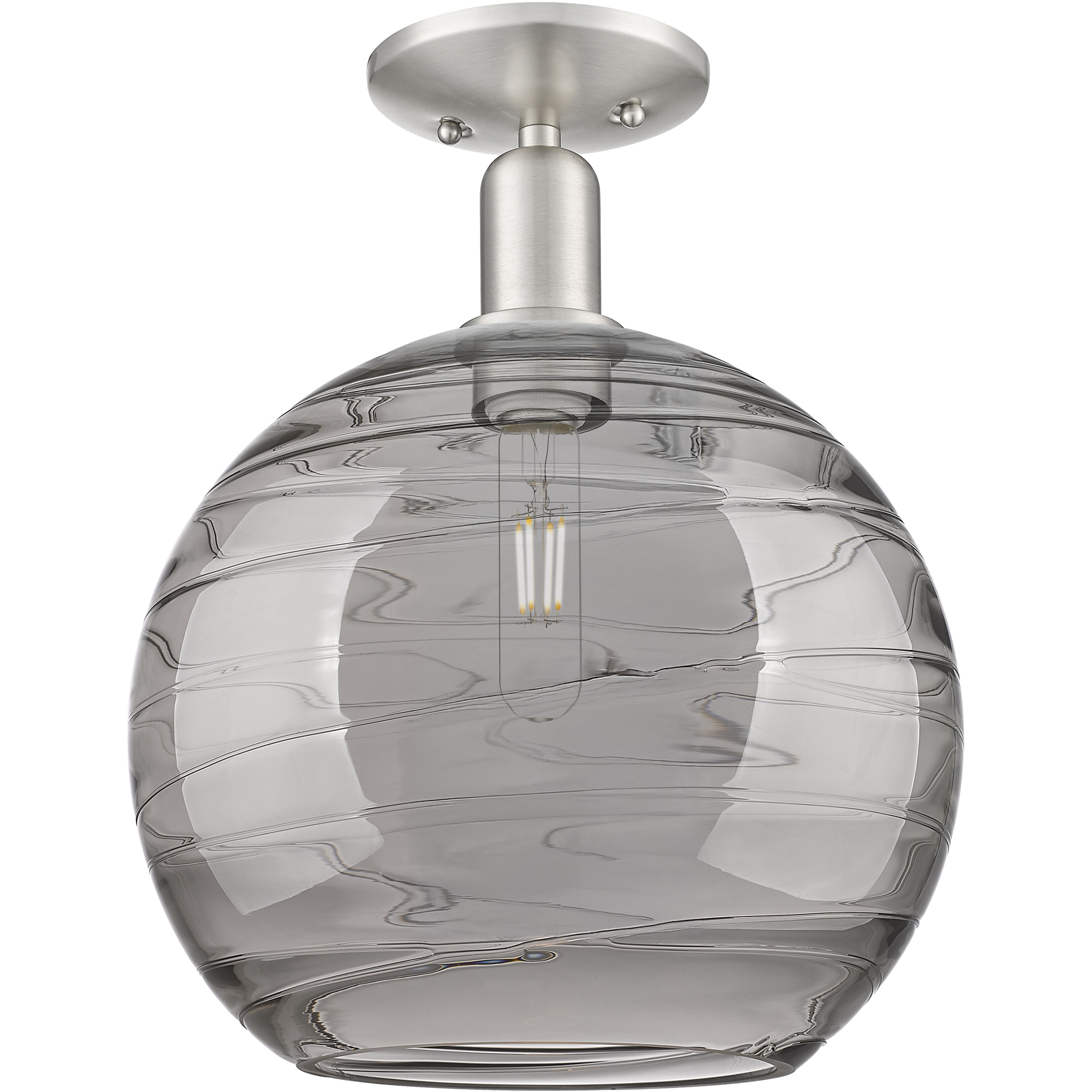 Arcadia Athens Deco Swirl 1 Light 12.00 inch Semi-Flush Mount