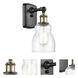 Ballston Ellery 1 Light 5 inch Black Antique Brass Sconce Wall Light in Seedy Glass, Ballston