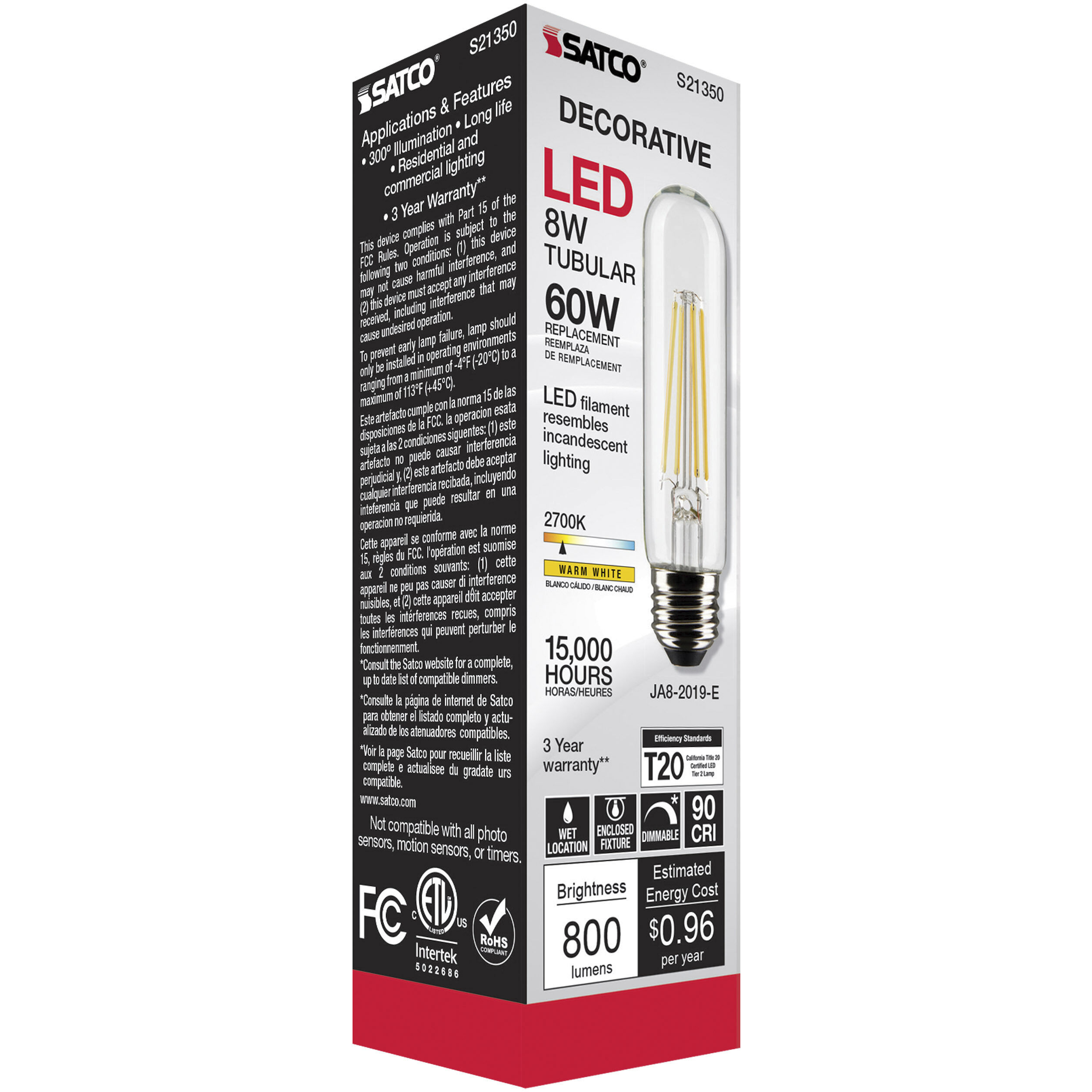 Lumos LED Medium Medium 8.00 watt 2700K LED Filament