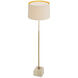 Rialta 55.12 inch 40 watt Travertine Base and Vintage Brass Floor Lamp Portable Light