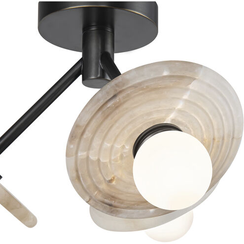 Dahlia LED 13 inch Urban Bronze Semi Flush Mount Ceiling Light in Urban Bronze and Alabaster