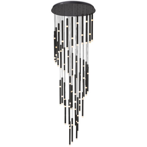 Flute LED 30 inch Black Chandelier Ceiling Light