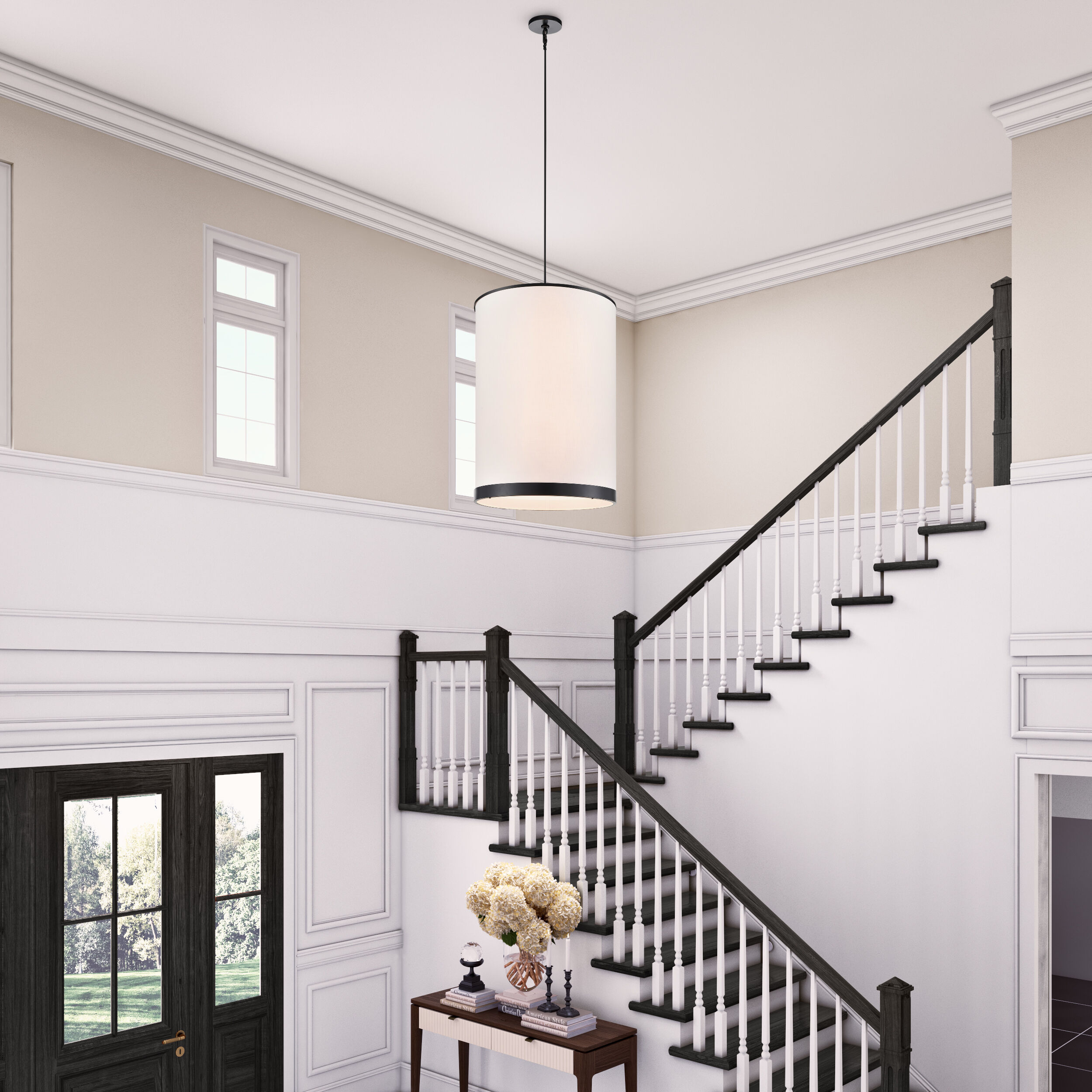 High Street 8 Light 24.02 inch Black Pendant Ceiling Light