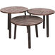 Three Leaves 22 X 21 inch Weathered and Matt Black Side Table