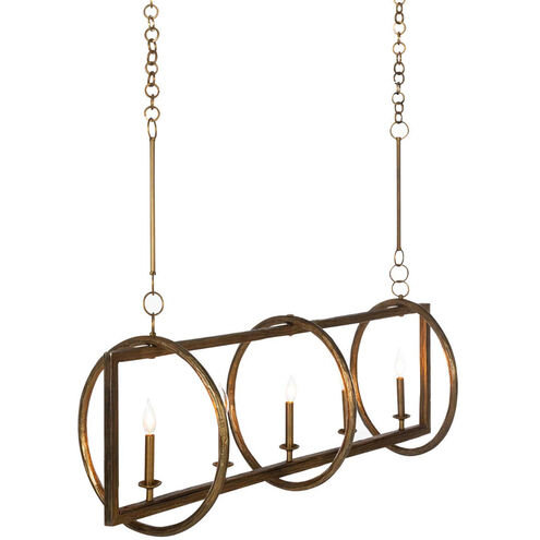 Leo 5 Light 50.75 inch Aged Blonde Brass Chandelier Ceiling Light