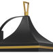 Simpson 3 Light 19.75 inch Matte Black and Textured Gold Outdoor Sconce