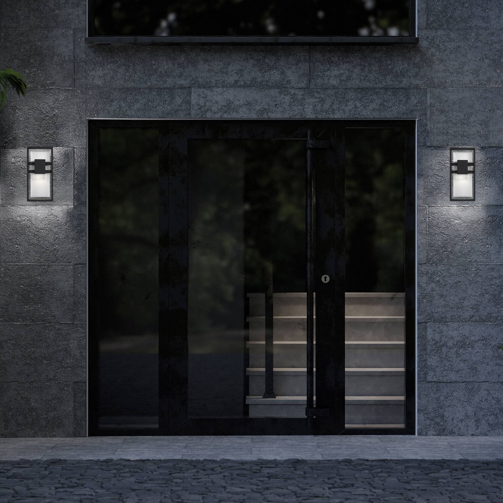 Mars LED 12 inch Sand Black Outdoor Wall Sconce