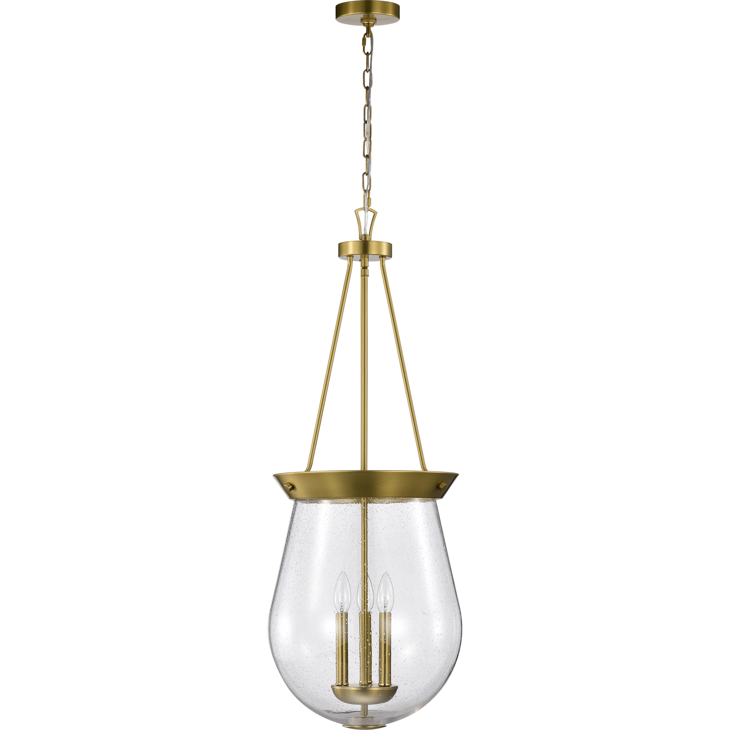 Boliver 3 Light 14.13 inch Vintage Brass Pendant Ceiling Light