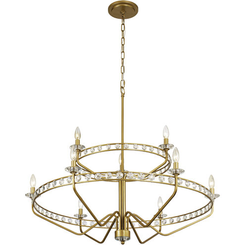 Monroe 9 Light 40 inch Antique Gold Chandelier Ceiling Light