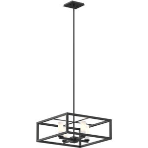 Sambre 4 Light 18.25 inch Ebony Pendant Ceiling Light in Opal Glass