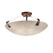 3form LED 27 inch Brushed Nickel Semi-Flush Ceiling Light in 5000 Lm LED, Fossil Leaf