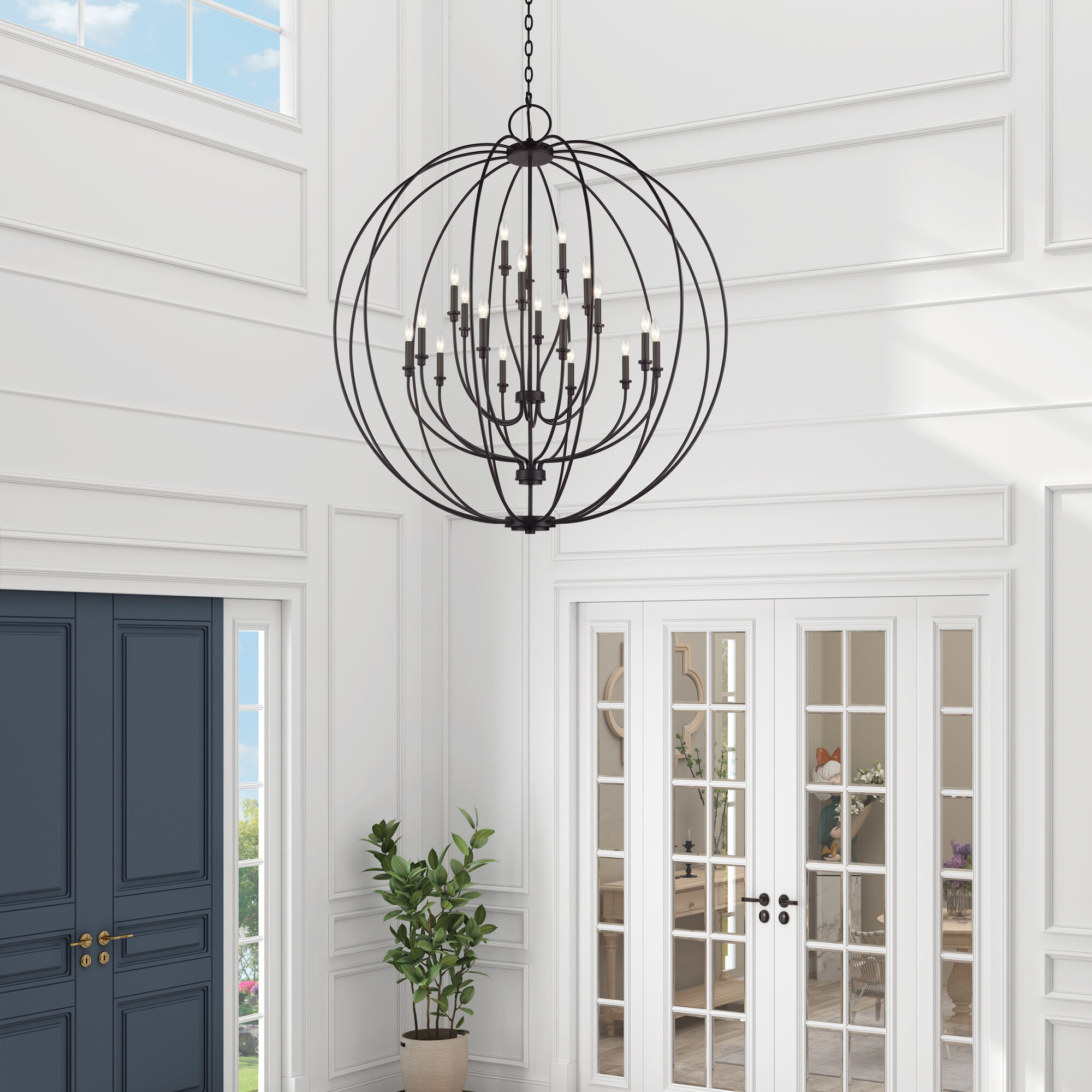 Milania 19 Light 48 inch Bronze Foyer Chandelier Ceiling Light