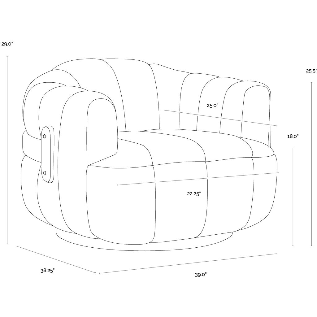 Tadeo Rustic Oak / Vintage Black Night Leather Swivel Lounge Chair, Swivel