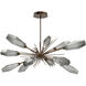 Aalto LED 53.3 inch Flat Bronze Linear Pendant Ceiling Light in Optic Rib Smoke, 2700K LED, Oval Starburst
