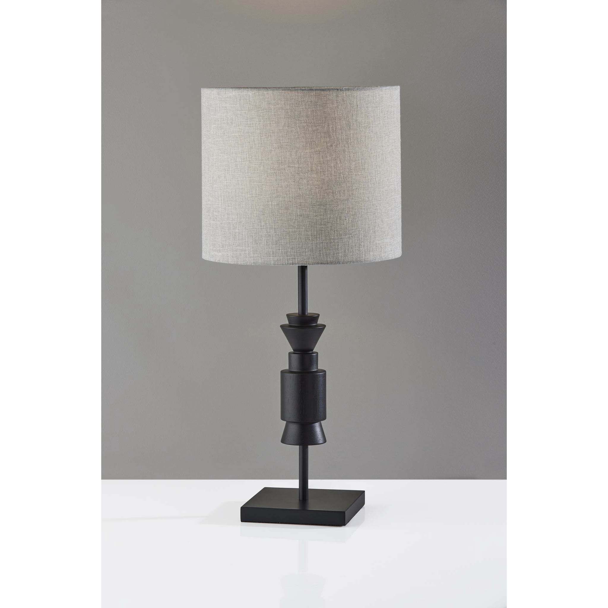 Elton 28 inch 60 watt Black and Black Rubber Wood Table Lamp Portable Light