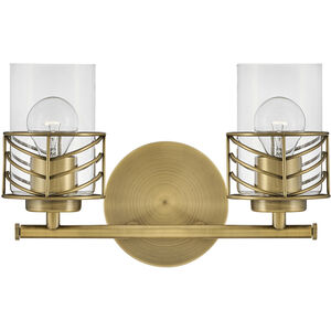 Della LED 15 inch Lacquered Brass Vanity Light Wall Light