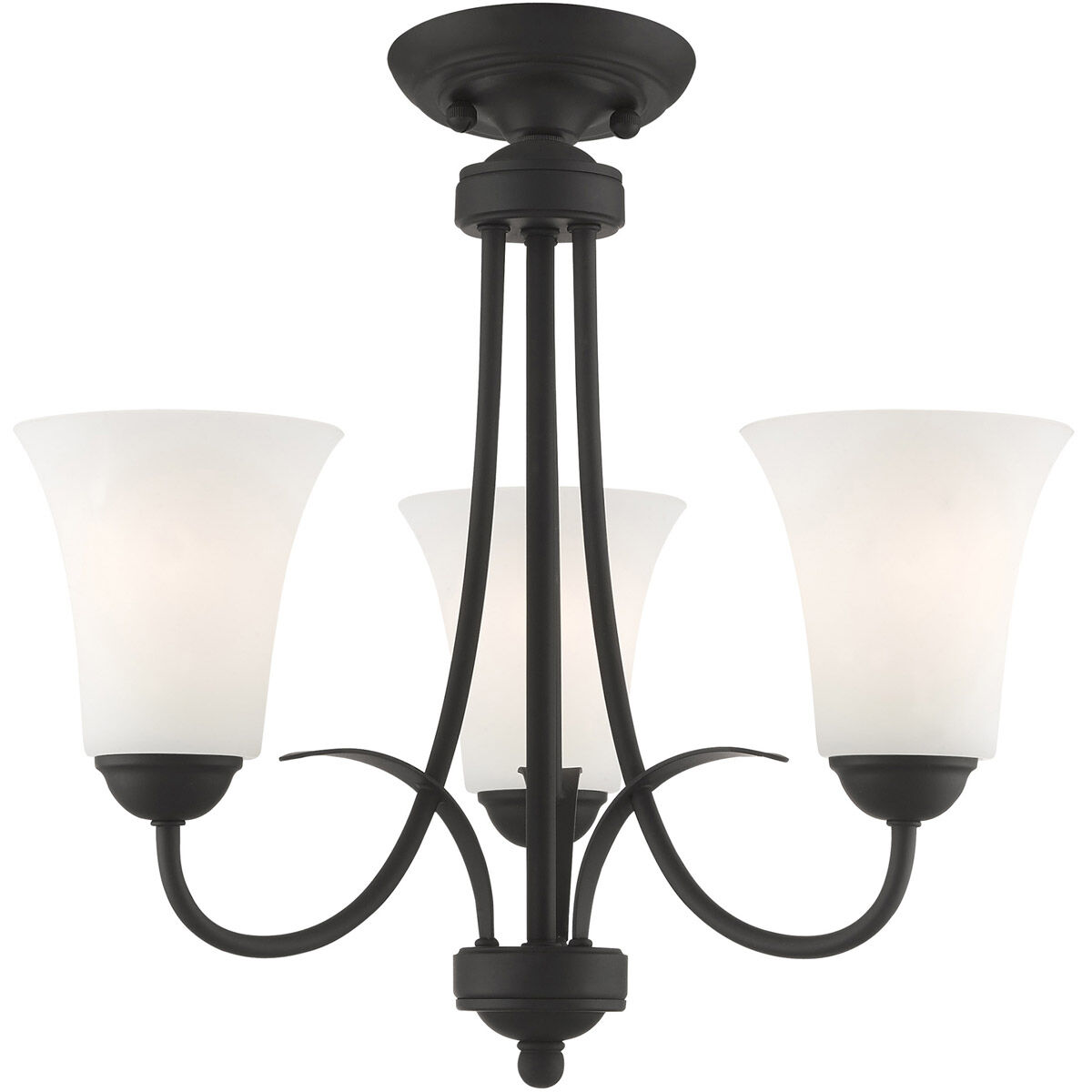 Ridgedale 3 Light 18 inch Black Convertible Mini Chandelier/Ceiling Mount Ceiling Light