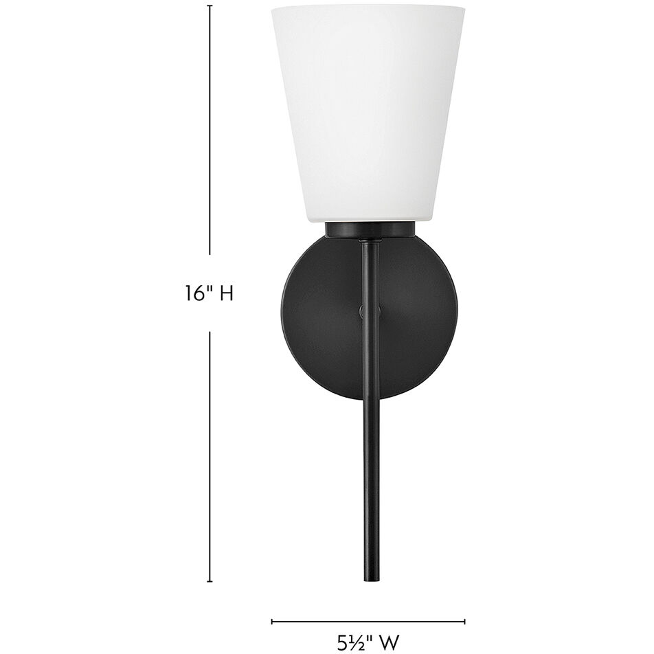 Bri 1 Light 8.25 inch Black Bath Light Wall Light