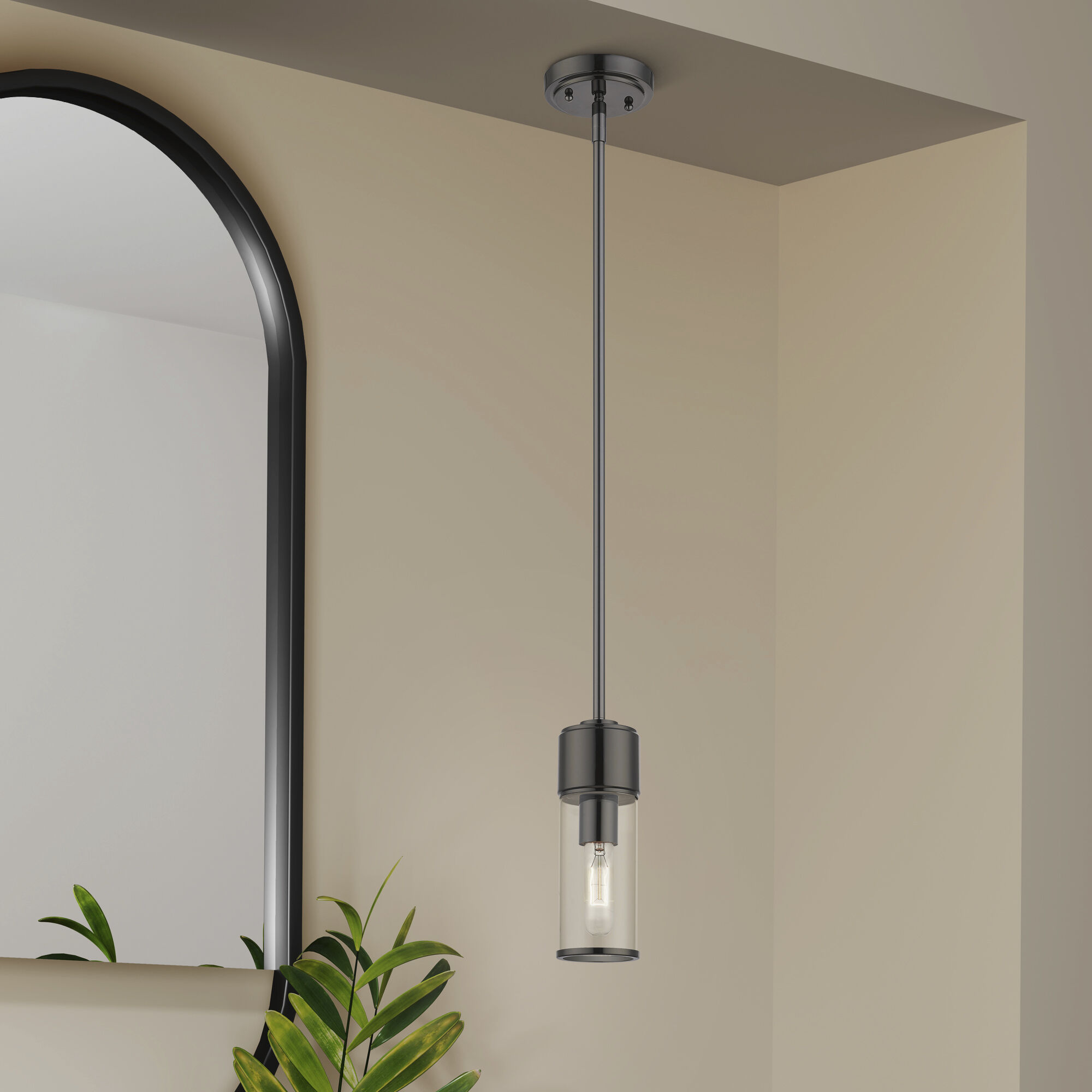 Quincy 1 Light 4.75 inch Black Chrome Mini Pendant Ceiling Light