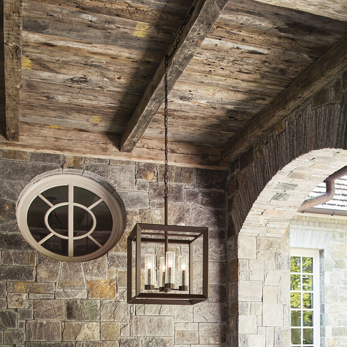 Open Air Rhodes LED 18 inch Warm Bronze Outdoor Hanging