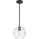 Swirl 1 Light 8.5 inch Matte Black Pendant Ceiling Light