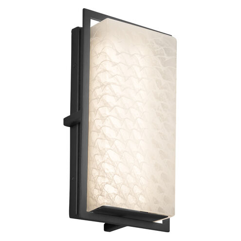Fusion 12 inch Matte Black Outdoor Wall Sconce in Weave Fusion