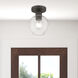 Downtown 1 Light 7 inch Bronze Semi-Flush Ceiling Light, Sphere