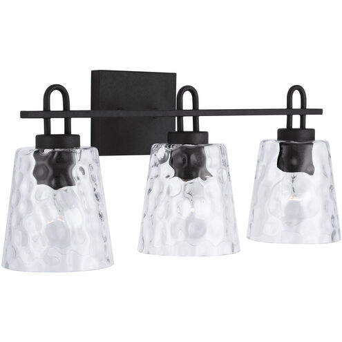 Fenton 3 Light 24 inch Black Iron Vanity Light Wall Light