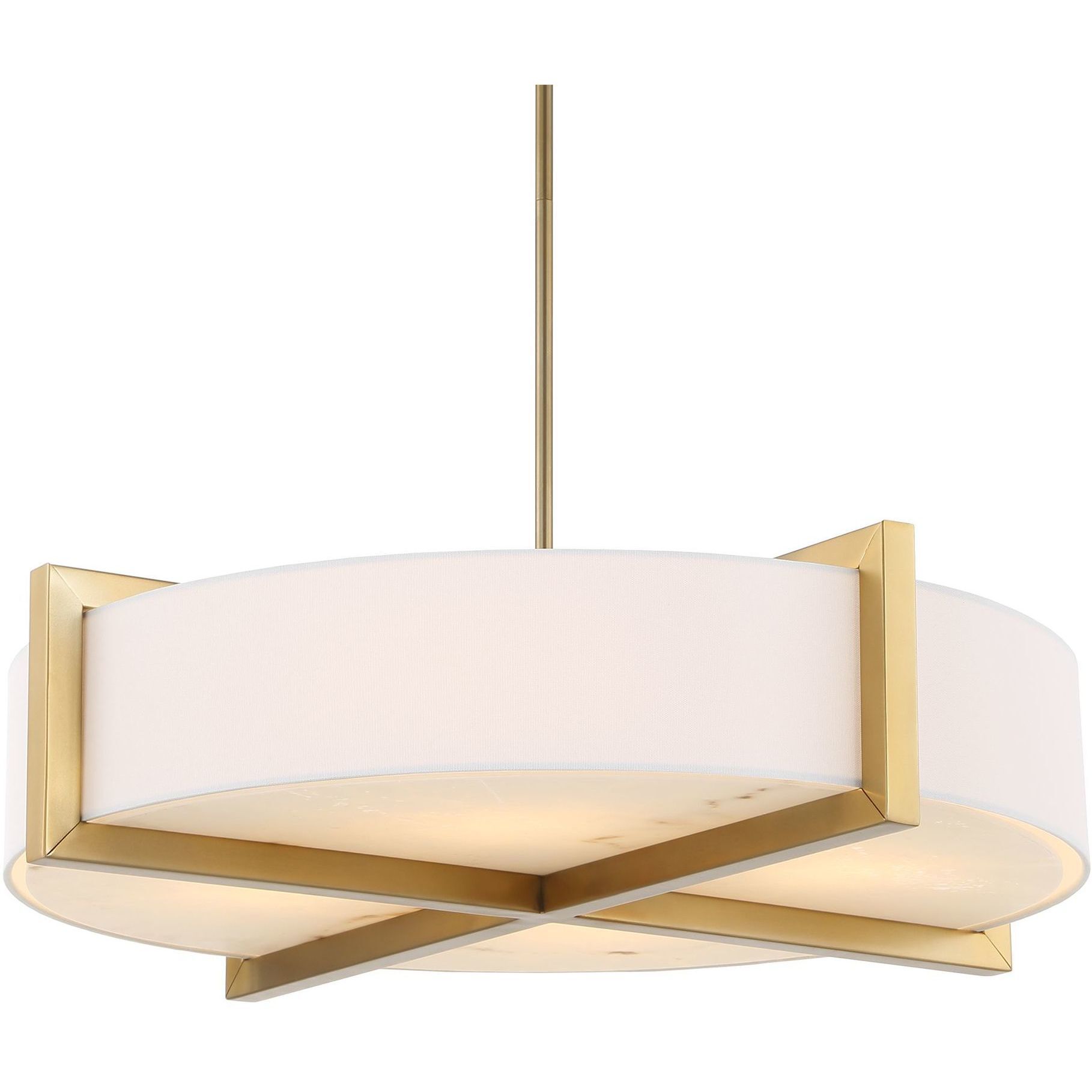Cresson 4 Light 30 inch Matte Brushed Brass Pendant Ceiling Light