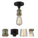 Franklin Restoration Bare Bulb 1 Light 4.5 inch Black Antique Brass Semi-Flush Mount Ceiling Light, Franklin Restoration