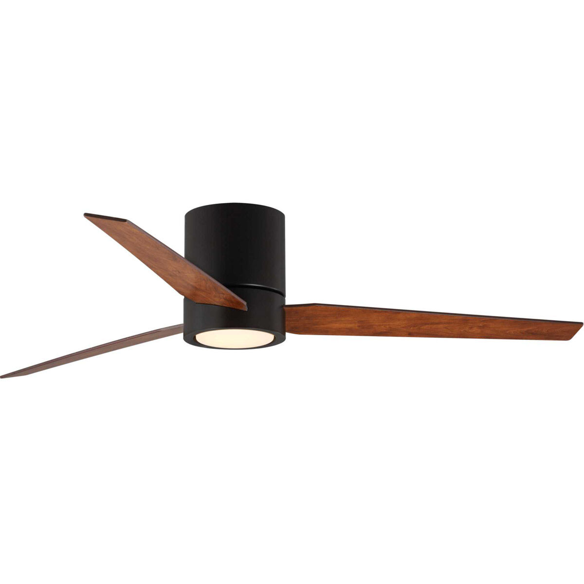 Braden 56 inch Architectural Bronze with Classic Walnut/Medium Cherry Blades Hugger Ceiling Fan, Progress LED