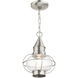 Newburyport 1 Light 9 inch Brushed Nickel Outdoor Pendant Lantern