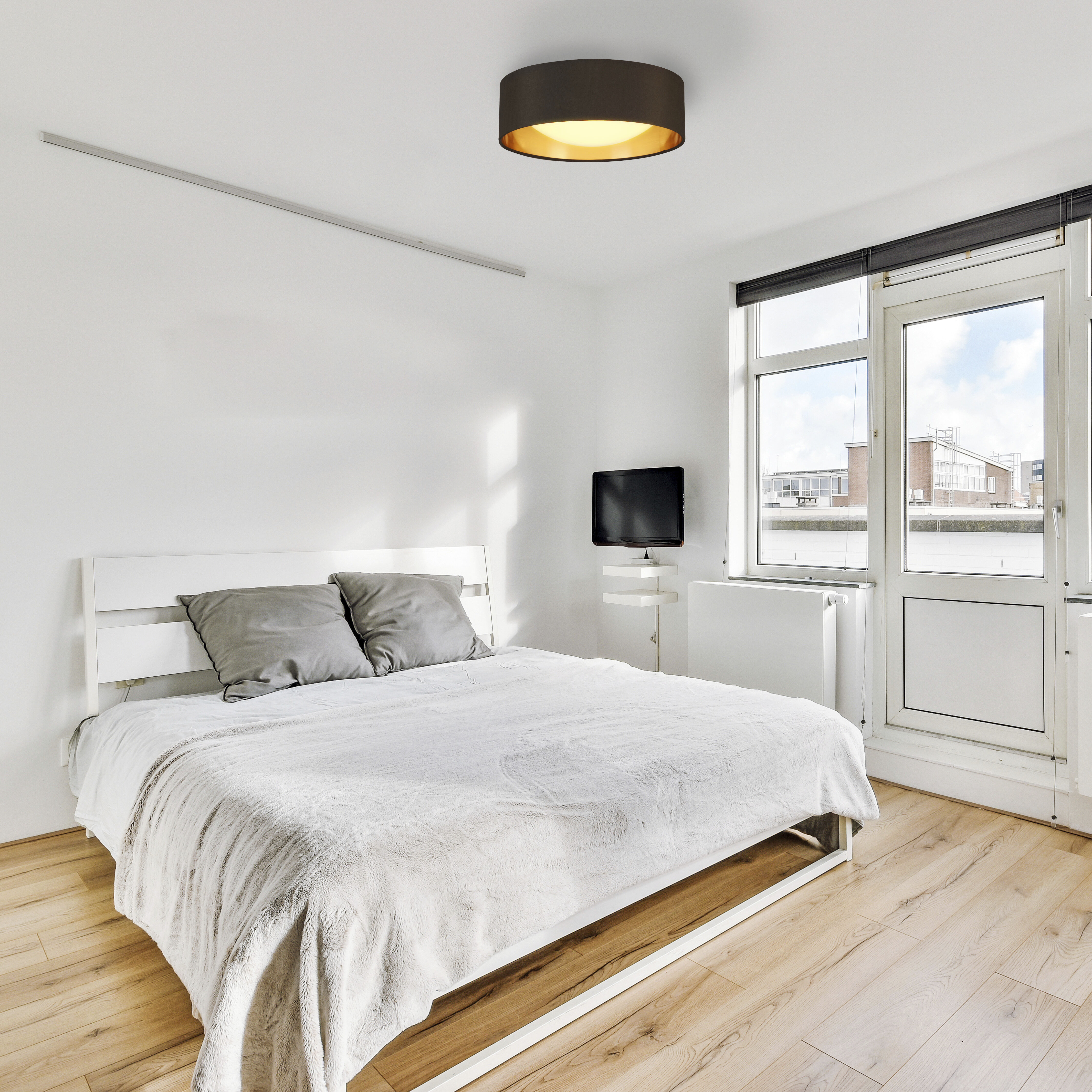 Orme LED 12.4 inch Black/Gold Flush Mount Ceiling Light