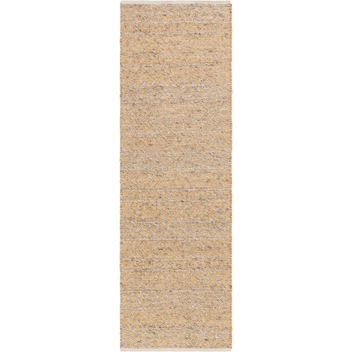 Ingrid 96 X 30 inch Brown and Neutral Runner, Wool, Silk, and Viscose