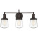 Taylor 3 Light 22.75 inch Satin Bronze Bath Light Wall Light
