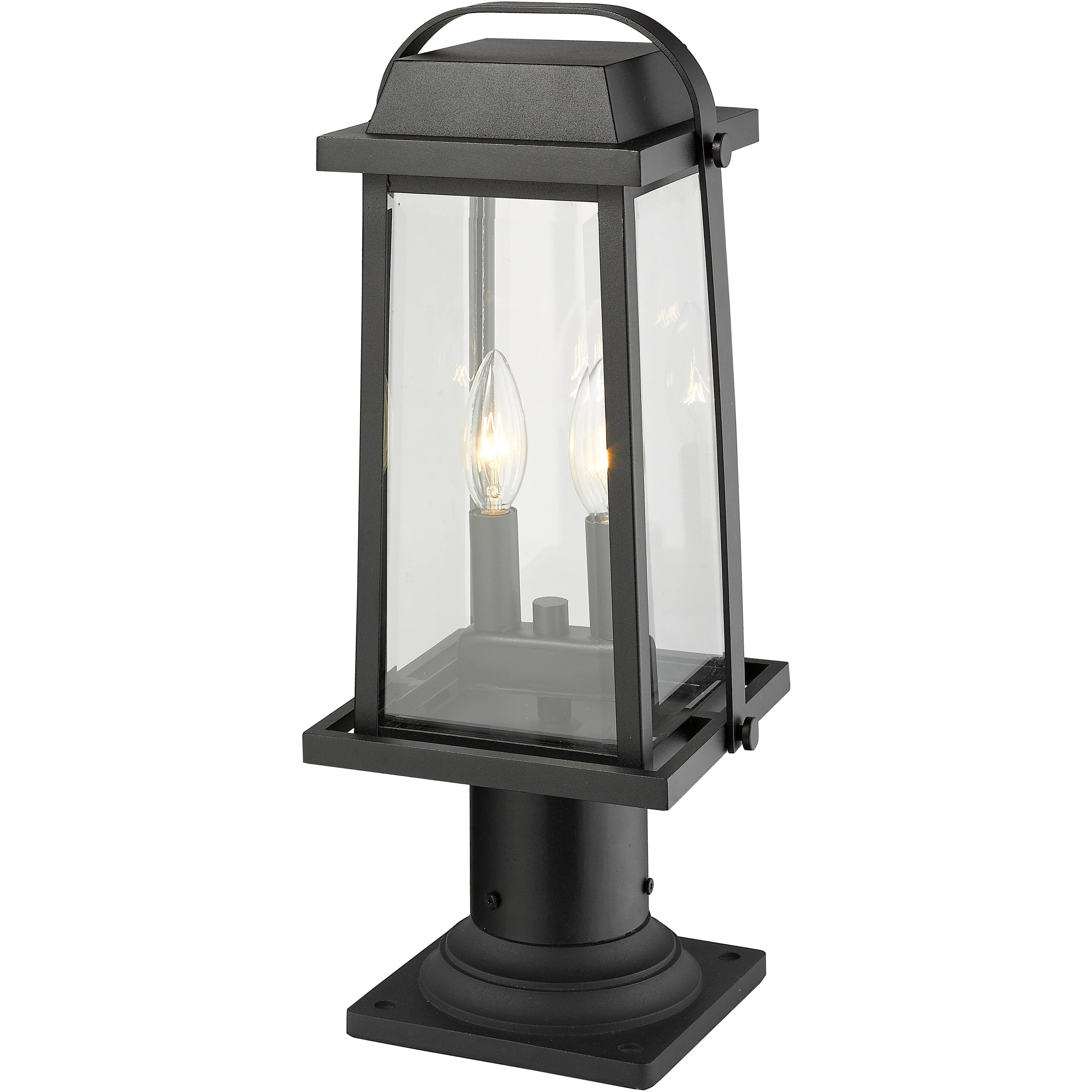 Millworks 2 Light 18.75 inch Black Outdoor Pier Mounted Fixture