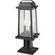 Millworks 2 Light 18.75 inch Black Outdoor Pier Mounted Fixture