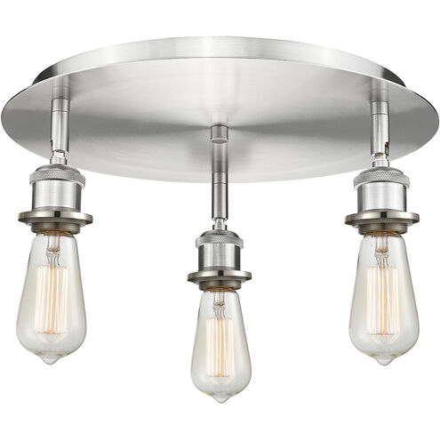 Ballston 3 Light 11.75 inch Satin Nickel Flush Mount Ceiling Light